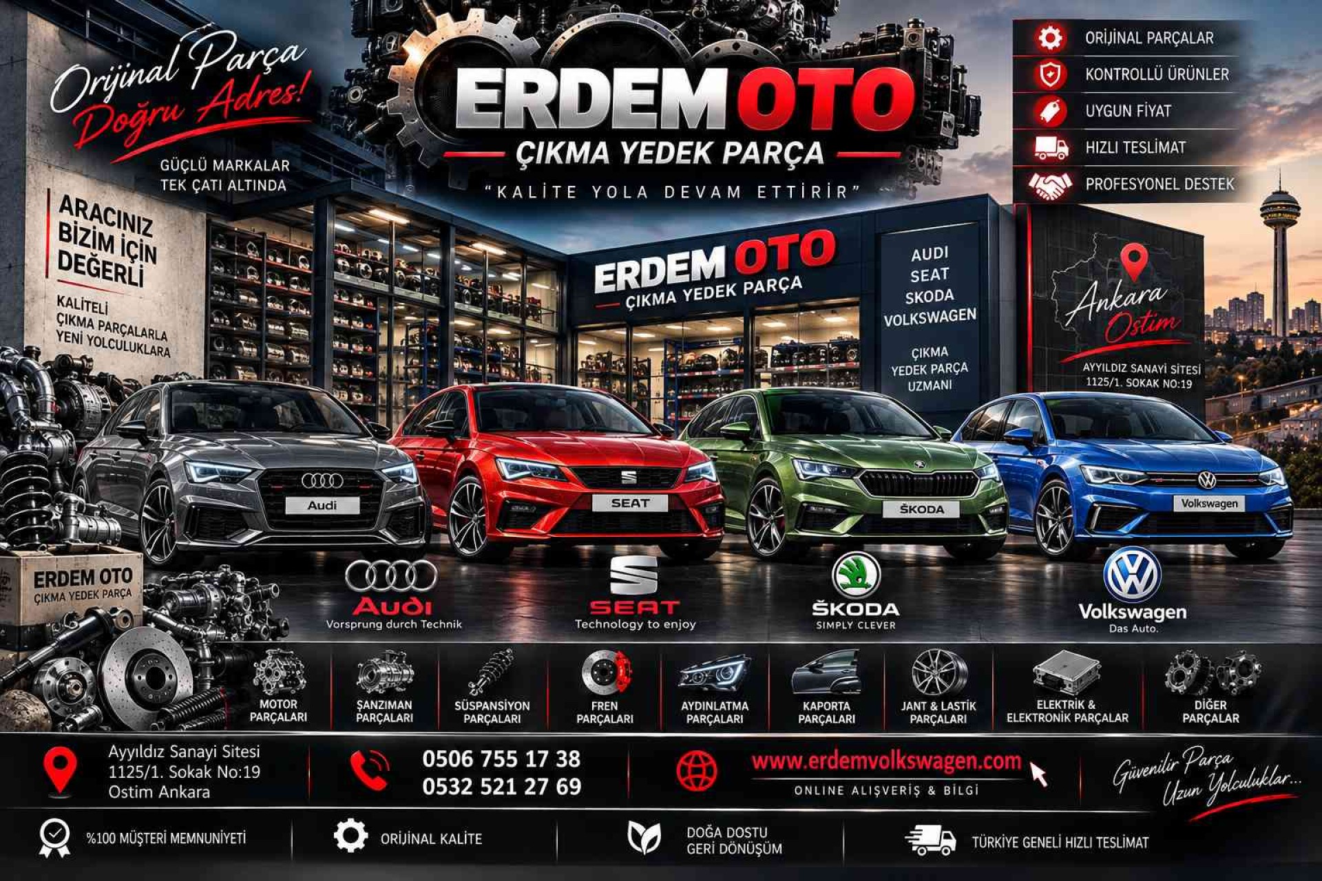 audi çıkma yedek parça